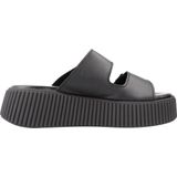 Tamaris - Open Casual Slippers - Zwart - Leer