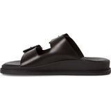Tamaris - Casual Slippers - Zwart - Leer - Gezondheidsslippers