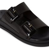 Tamaris - Casual Slippers - Zwart - Leer - Gezondheidsslippers