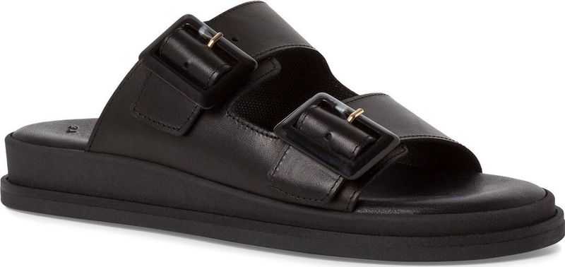 Tamaris - Casual Slippers - Zwart - Leer - Gezondheidsslippers