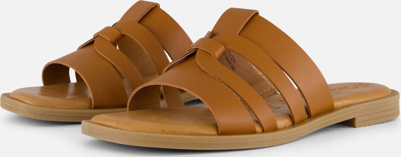 Tamaris Slippers cognac Leer - Dames