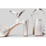 Sandaaltje - Zilver - Imitatieleer - Blokhak 9 cm