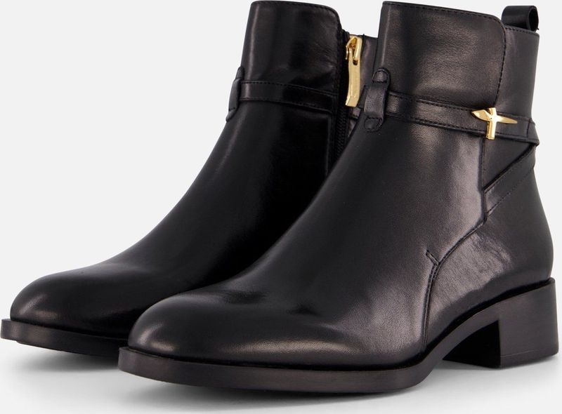 Tamaris - Enkellaarsjes - Zwart - Leer - Comfortabele Binnenzool