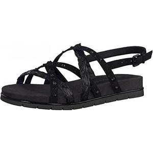 Tamaris dames sandalen plat 1-1-28128-28, zwart.