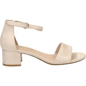 Tamaris Sandalen met hak beige Textiel - Dames - Maat 38