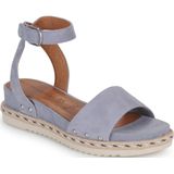 Tamaris - Platte Sandalen - Blauw - Leer
