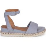 Tamaris - Platte Sandalen - Blauw - Leer