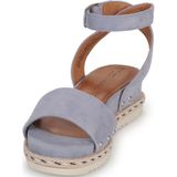 Tamaris - Platte Sandalen - Blauw - Leer