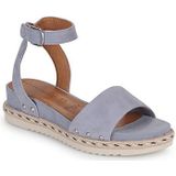 Tamaris - Platte Sandalen - Blauw - Leer