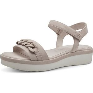 Tamaris Dames 1-1-28267-30 platte sandalen, nude suède, 41 EU, Nude suède., 41 EU