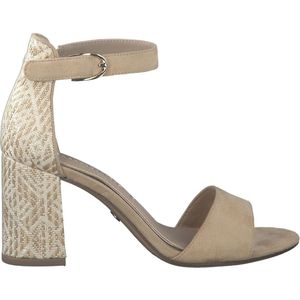 Tamaris, Schoenen, Dames, Beige, 36 EU, Beige Textiel Hoge Hak Sandalen