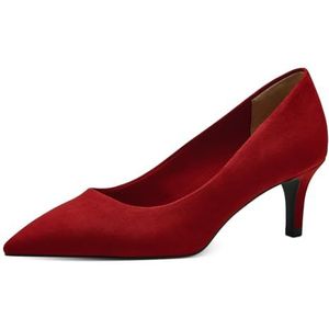 Tamaris Damespumps, textiel, veganistisch, stilettohak, rood (cherry), 36 EU