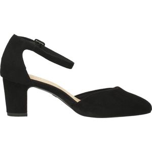 Tamaris Dames pumps met riempje textiel Vegan blokhak, zwart, 40 EU