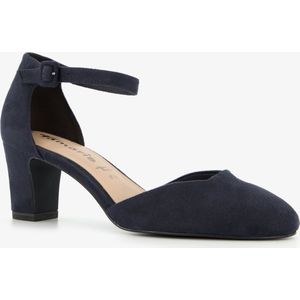 Tamaris Damespumps textiel blokhak, Donkerblauw, 39 EU