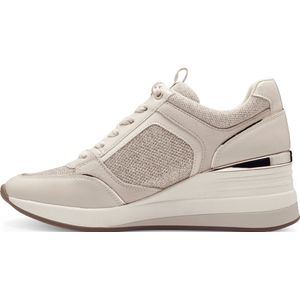 Sneakers met sleehak en rits TAMARIS. Synthetisch materiaal. Maten 38. Beige kleur