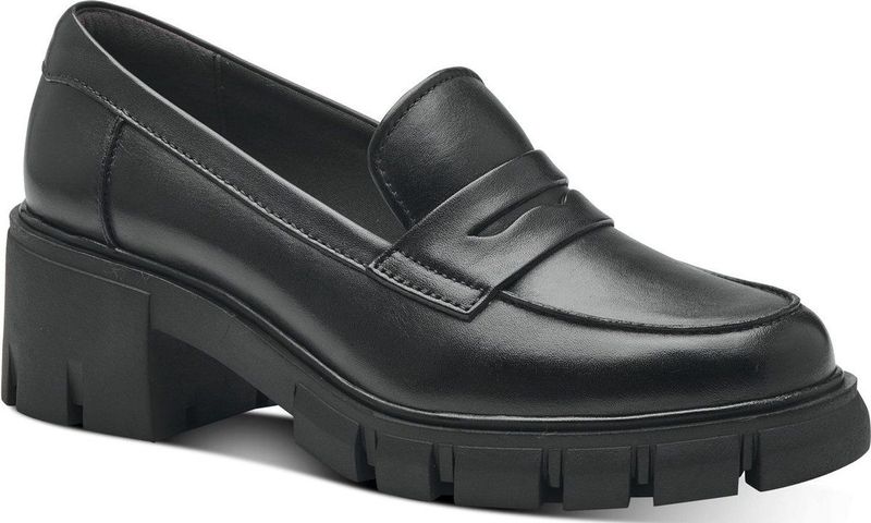 Tamaris - Leren Slipper - Zwart - Leer