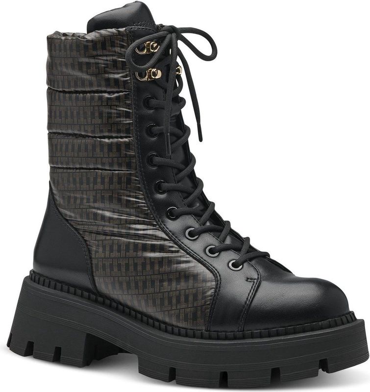 Tamaris - Enkellaarsjes - Zwart - Polyestervezel - Textiel Voering