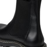 Tamaris - Enkellaarzen - Zwart - Glad Leder - Slip-On - Plat