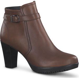 Bottines met hak, leer TAMARIS. Leer materiaal. Maten 40. Kastanje kleur