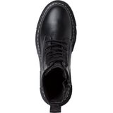 Tamaris - Enkellaarsje - Zwart - Blokhak 4 cm - Rits en Vetersluiting