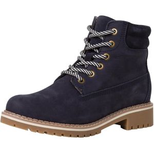 Tamaris DAMES Laarzen, Vrouwen Veterlaarzen,verwisselbaar voetbed,DUOtex,waterafstotend,veterschoenen,halve laarzen,veters,NAVY,37 EU