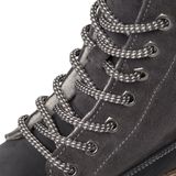 Veterboots - Effen - Leer - Blokhak - Warm Gevoerd