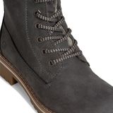 Veterboots - Effen - Leer - Blokhak - Warm Gevoerd