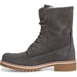 Veterboots - Effen - Leer - Blokhak - Warm Gevoerd