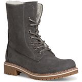 Veterboots - Effen - Leer - Blokhak - Warm Gevoerd