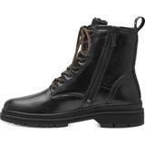 Tamaris - Veter-enkellaarsjes - Zwart - Leer - Uitneembaar Voetbed