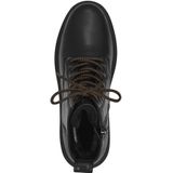 Tamaris - Veter-enkellaarsjes - Zwart - Leer - Uitneembaar Voetbed