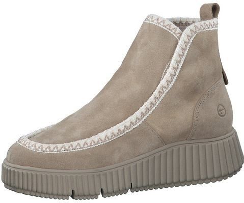 Tamaris - 1-1-26865 - Dameslaarzen - Beige - Gevoerd Touch It Voetbed - Echt Leer