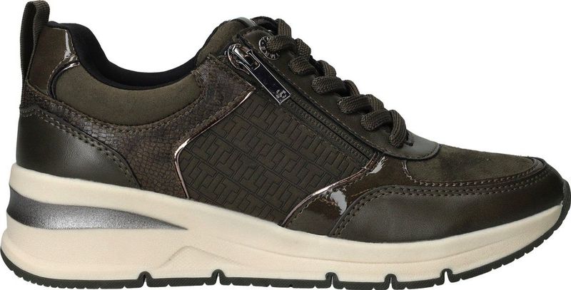 Imitatieleer - Effen Sneakers - Versterkte Hak - Middelhoge Sleehak