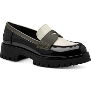 Tamaris - Loafers - Zwart - Leer - Slip-on Ontwerp