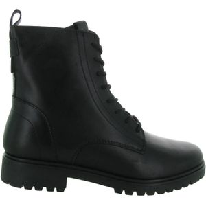 Tamaris - Veterboots - Zwart - Leer - Fake-Fur Voering