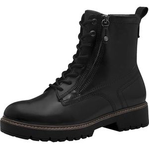 Tamaris Schnürboots, Blockabsatz, Schnürstiefelette, Combat-Boots mit Kontrast-Rahmennaht