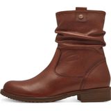 Tamaris Core - Dames Laarzen - COGNAC - Leren Bovenwerk - Ritssluiting