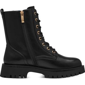Tamaris - Veterlaarzen - Zwart - Synthetisch - Ritssluiting - Vetersluiting