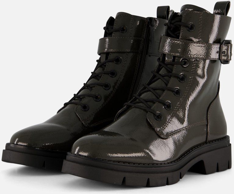 Tamaris - Enkellaarsje - Groen - Sleehak - Touchit-zool