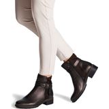 TAMARIS - Enkellaarsje - Bruin - Leer/Textiel/Synthetisch