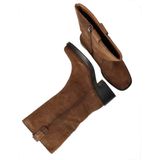 Tamaris - Enkellaarsje - Bruin - Leer/Textiel/Synthetisch