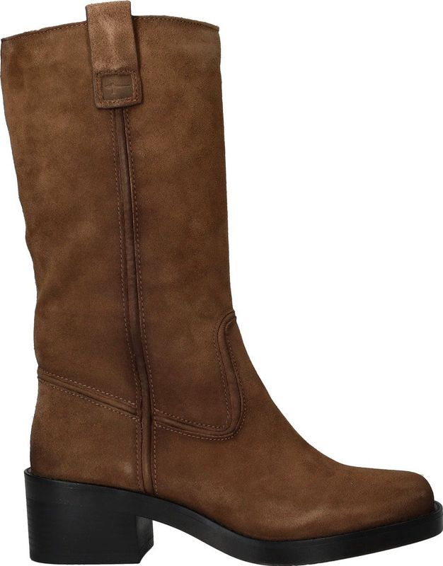 Tamaris - Enkellaarsje - Bruin - Leer/Textiel/Synthetisch