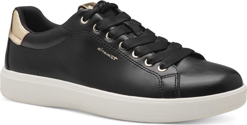 Tamaris - Damestrainers - Black/Gold - Synthetisch Bovenwerk - Comfort Voering