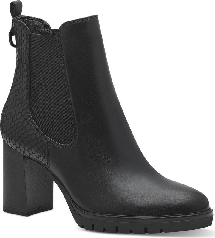 Tamaris - 1-25351-41 Chelsea-boots - Zwart - Leer - Slip-on Sluiting