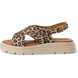 Tamaris Sandalen - Dierenprint met Leer Voetbed en Gespsluiting