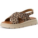 Tamaris Sandalen - Dierenprint met Leer Voetbed en Gespsluiting