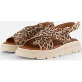 Tamaris Sandalen - Dierenprint met Leer Voetbed en Gespsluiting