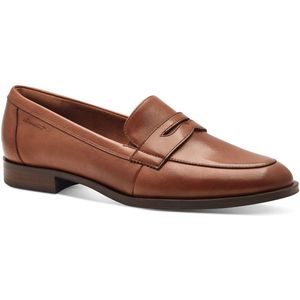 Instappers - Effen - Leer - Blokhak - Platte Hak