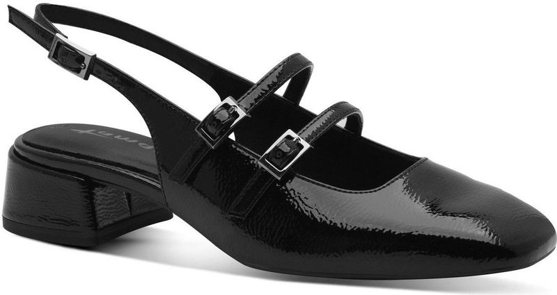 TAMARIS - Slingbacks - Zwart - Synthetisch materiaal - Brede Hak