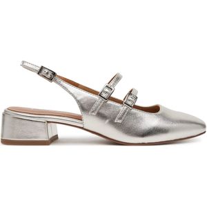 Tamaris - Slingbacks - Grijs - Leer - Blokhak - Artikelnummer 1-29510-44-957